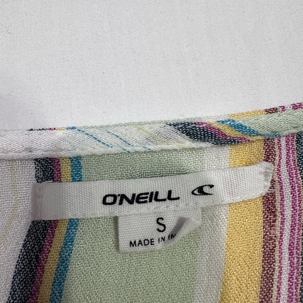 O’Neill Beachy Sundress Tiered Striped Multi-Color Spaghetti Strap size Small - Picture 3 of 5